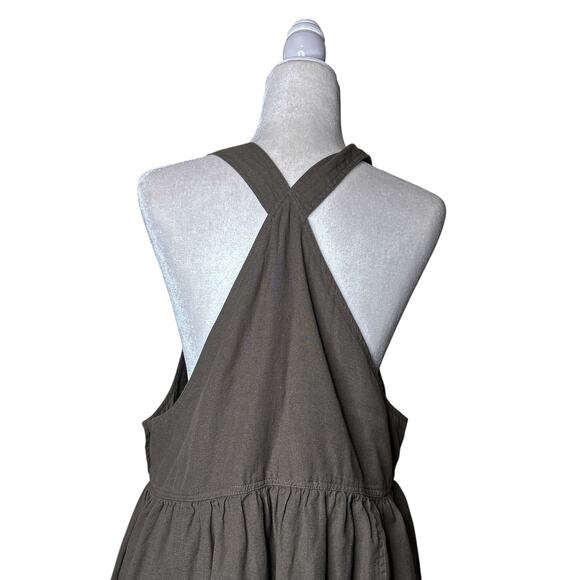 The Shanty Corporation Zhivago Pinafore Sleeveless Midi Dress Green L/XL - Picture 5 of 8